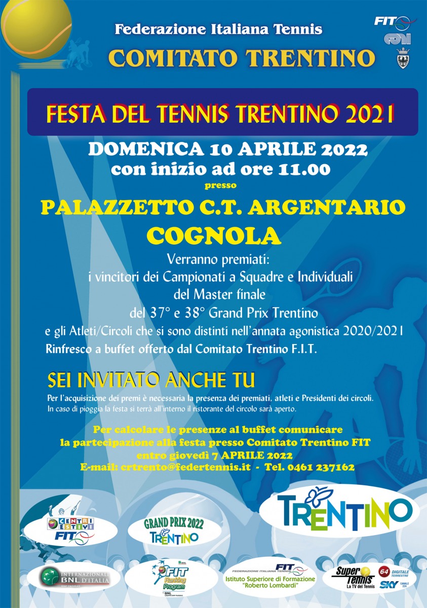 Festa del Tennis domenica 10 aprile 2022 Argentario